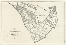 214210 Plattegrond van de wijk I in de 6e Afdeling te Utrecht, het terrein tussen de gemeentegrens Maartensdijk-De Bilt ...